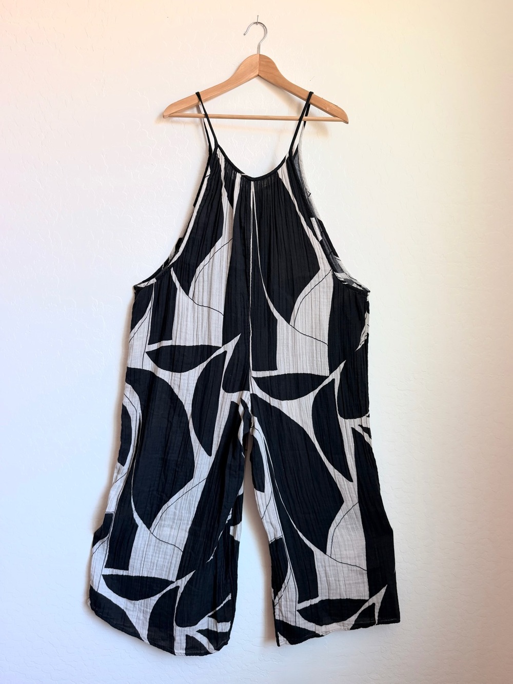 Anthropologie Black & White Wide-Leg Jumpsuit